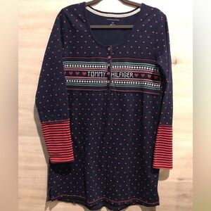 Tommy Hilfiger Night Gown Navy with red hearts